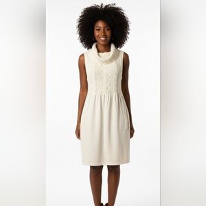 Confess Cream Sleeveless Turtleneck Sweater Dress Medium